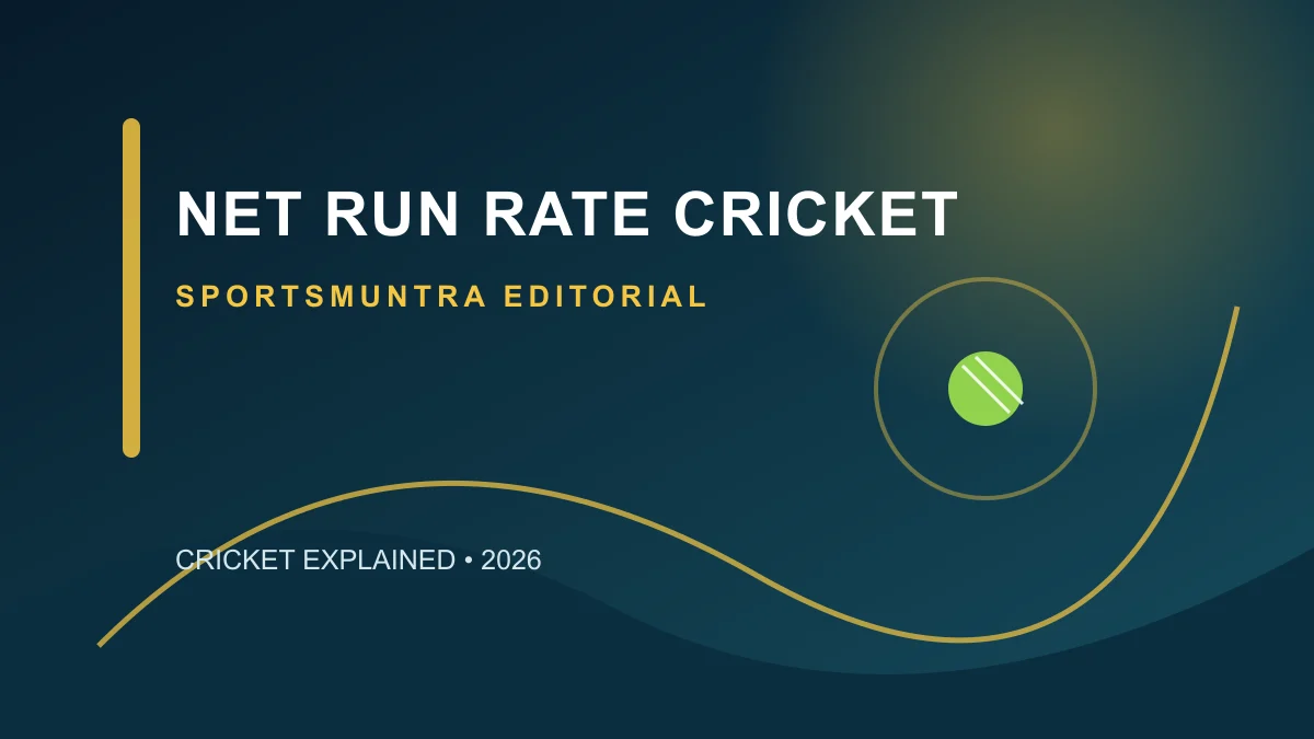 Original SportsMuntra illustration for Net Run Rate in Cricket: Formula and Example